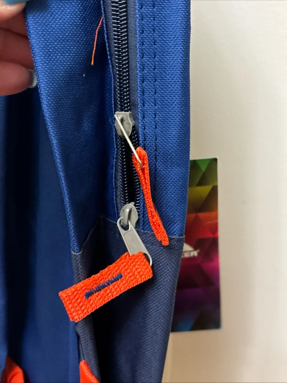Trailmaker Backpack Blue Orange Lightweight 17 inch Bungee design School New